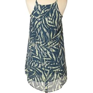 Oliveaceous Palm Print Dress Medium